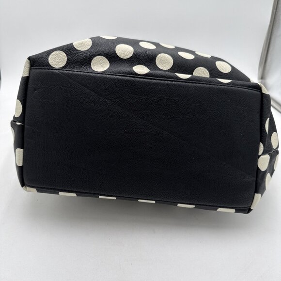 Betsey Johnson Large Black White Polka Dotted Tote Bag Reversible - Picture 7 of 13